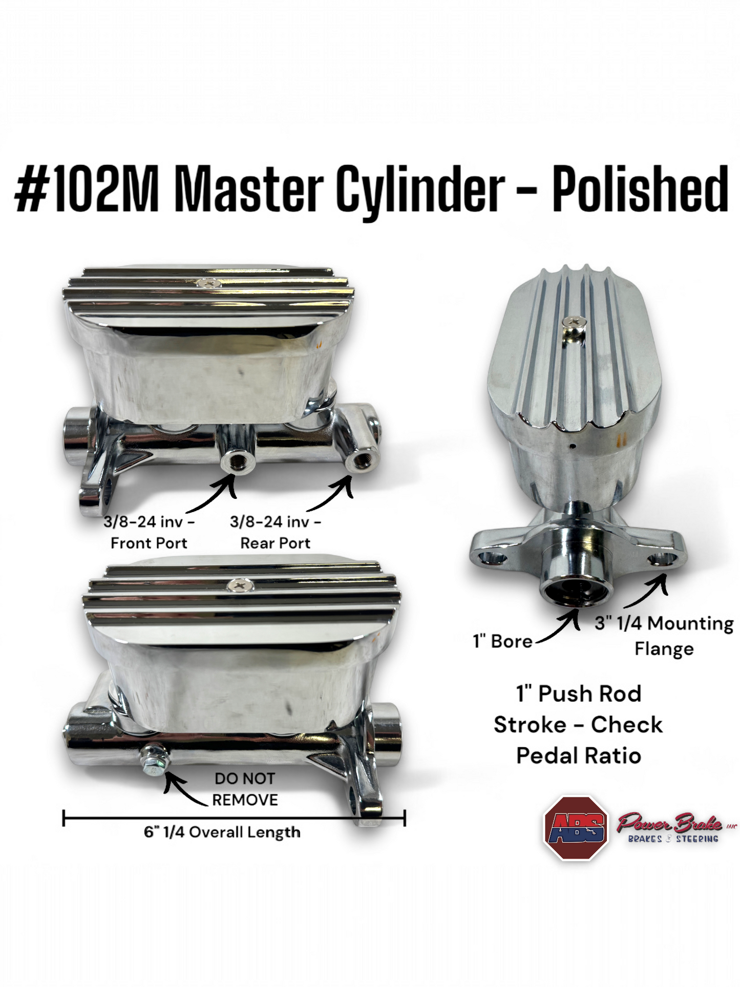 #102M Polished Aluminum Master Cylinder