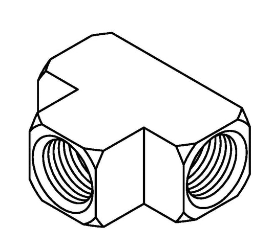 #BQ264 3 Way Tube Tee – 3/8 x 24NF