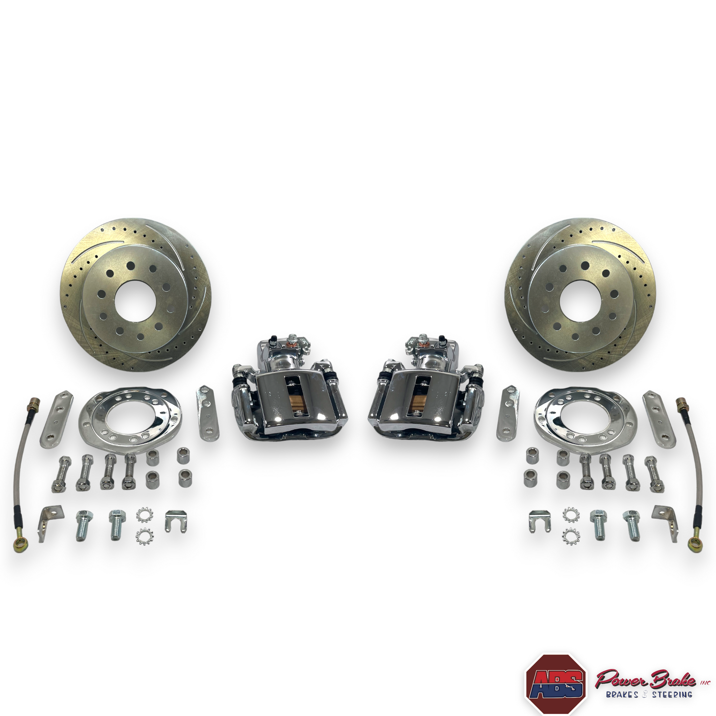 #55-317-9C CHROME - Big Ford New Style Torino Ends Rear Disc Brake Kit