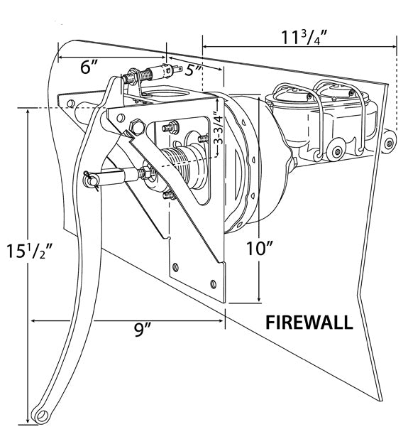 Universal Thru Firewall Brake Assembly