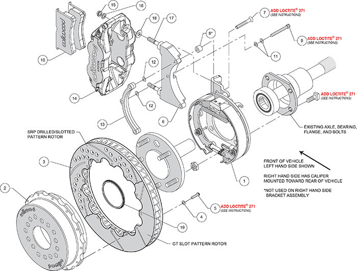 #140-10908-DR Wilwood Forged Narrow Superlite 4R Big Brake Rear Parking Brake Kits