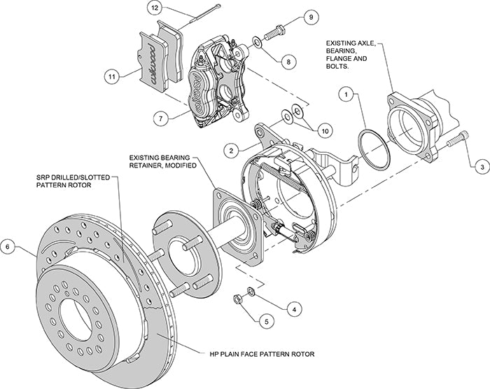 #140-11828-DR Wilwood Forged Dynalite Rear Parking Brake Kits